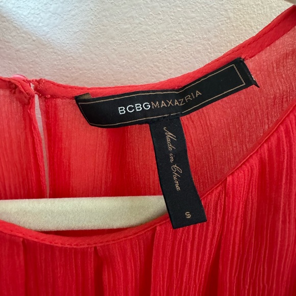 Red Chiffon Ruffle BCBG Max Azaria Dress Small - Picture 6 of 6